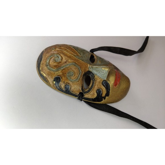 Solid brass mask, enamel paint. Halloween, Mardi Gras, terrorize house guests! - Picture 12 of 12